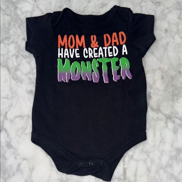 Black Monster Graphic Kids Onsie - Picture 1 of 3